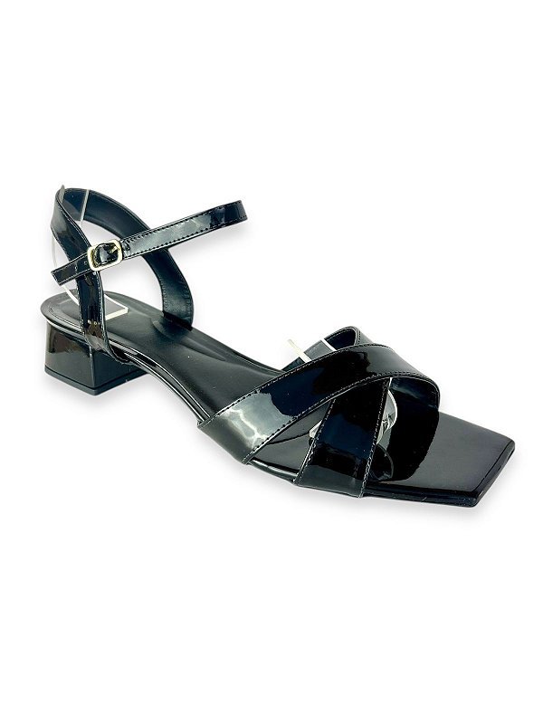 SANDÁLIA SOPHIA PRETA TAMANHO GRANDE SALTO 3CM