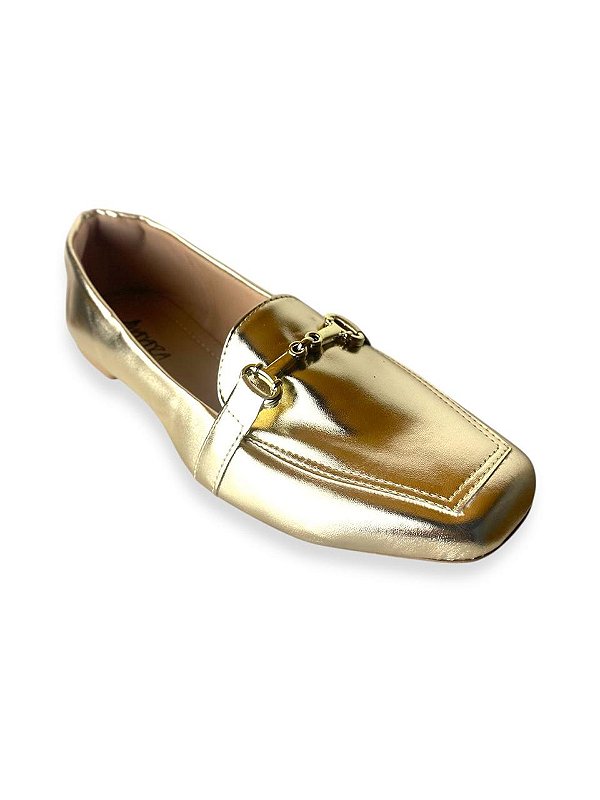 MOCASSIM DOURADO TAMANHO GRANDE DO 41 AO 43