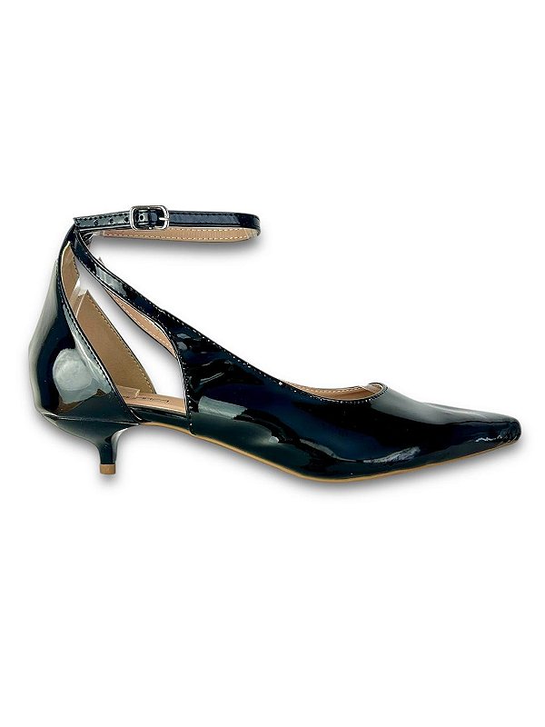 SCARPIN LUXO PRETO VERNIZ SALTO 3CM