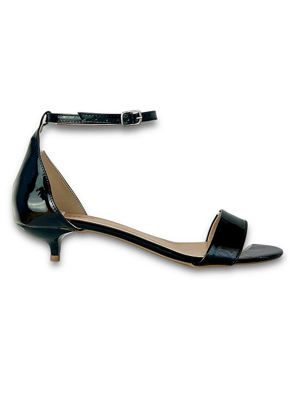 SANDÁLIA PRETA CLÁSSICA SALTO FINO 3CM