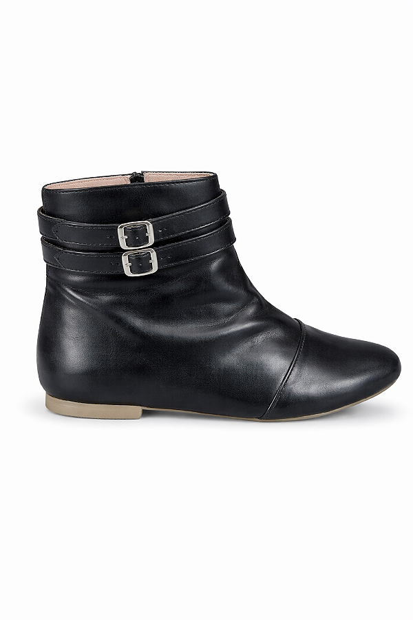 BOTA CANO CURTO FIVELA PRETA NAPA TAMANHO ESPECIAL 41 AO 44