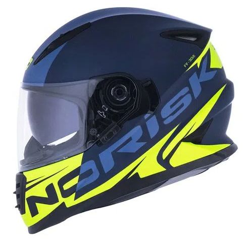 CAPACETE NORISK FF302 MANTY MATTE BLUE/HV YELLOW 58/M