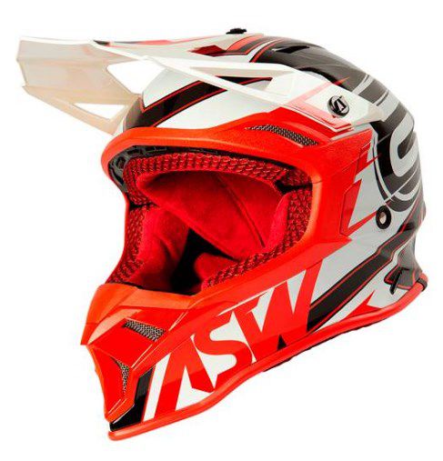 CAPACETE ASW FUSION 2.0 BLADE PRETO VERMELHO BRANCO 56  EAN  7908377107656