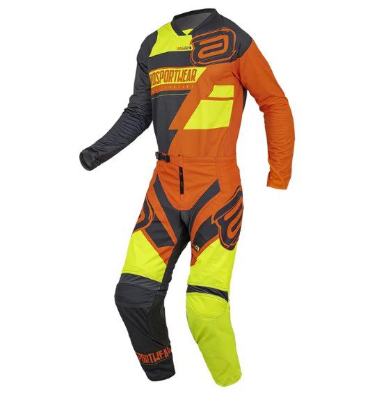 CONJUNTO ASW IMAGE MOTO DNA 22 LARANJA FLUO AMARELO FLUO 48/GG  EAN  7908377129177