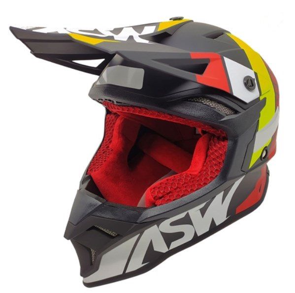 CAPACETE ASW FUSION 2.0 SEECKER PRETO VERMELHO BRANCO AMARELO FLUO 58  EAN  7908377105010