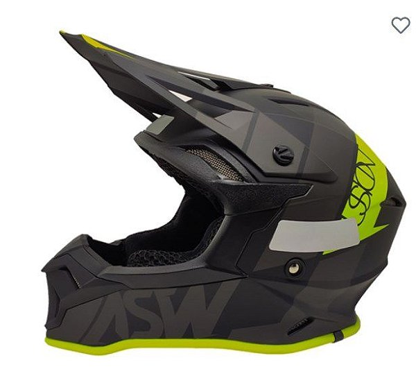 CAPACETE ASW FUSION 2.0 SEECKER PRETO AMARELO FLUO 56  EAN  7908377102064