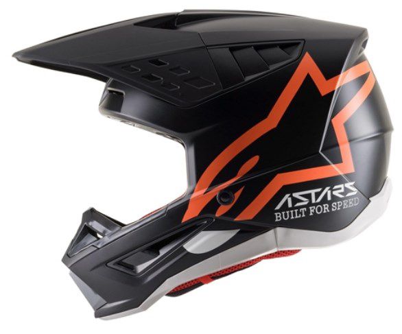 CAPACETE ALPINESTARS SM5 COMPASS BLACK ORANGE FLUO MATTE  - 60