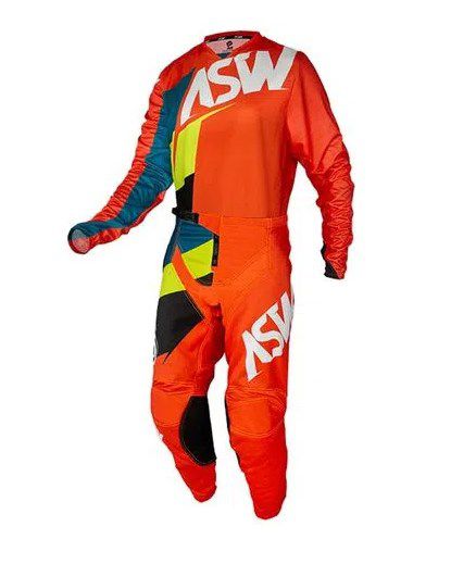 CONJUNTO ASW IMAGE FORCE 21 LARANJA AZUL PRETO AMARELO FLUO 40/M