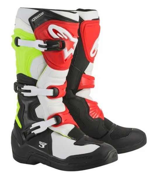 BOTA ALPINESTARS TECH 3 PRETO BRANCO AMARELO VERMELHO 09.EAN  8021506925064