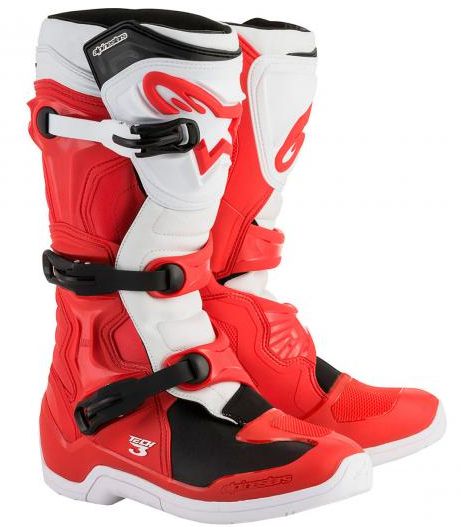 BOTA ALPINESTAR TECH 3 VERMELHO BRANCO 09.EAN :8021506925309
