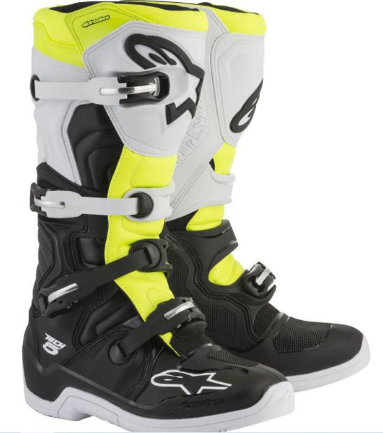 BOTA ALPINESTAR TECH 5 PRETO BRANCO AMARELO 08  EAN :8021506923916