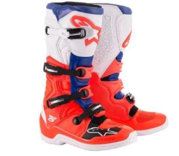 BOTA ALPINESTAR TECH 5 BRANCO VERMELHO AZUL 09. EAN :8051194677600