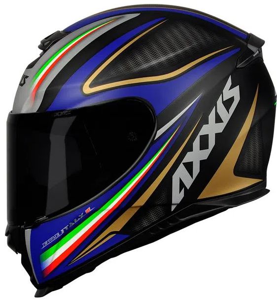 CAPACETE AXXIS EAGLE ITALY 2 MATT BLACK/GREY/BLUE 60/L