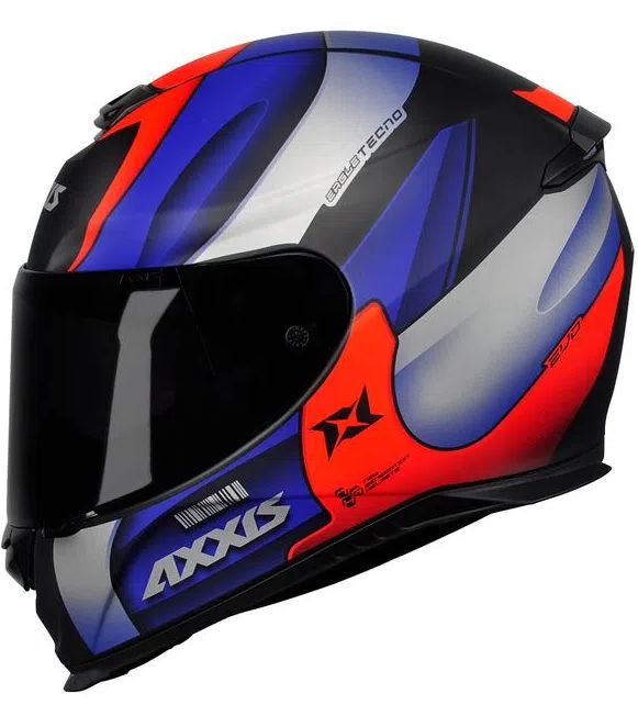 CAPACETE AXXIS EAGLE TECNO MATT BLACK/RED/BLUE 58/M