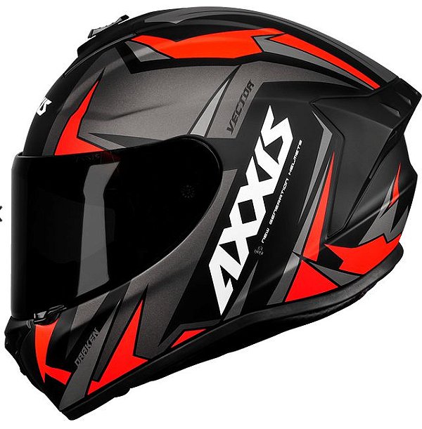 CAPACETE AXXIS DRAKEN VECTOR MATT BLACK/GREY/RED 60/L