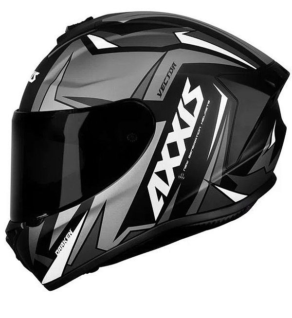 CAPACETE AXXIS DRAKEN VECTOR MATT BLACK/GREY 60/L