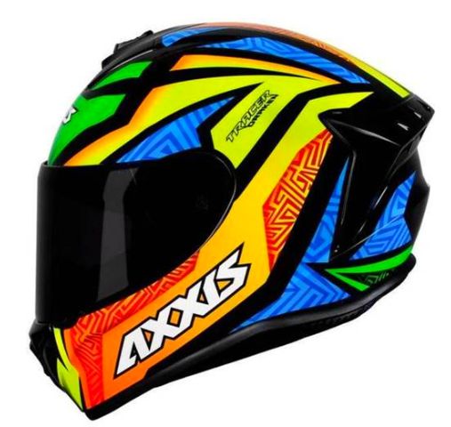 CAPACETE AXXIS DRAKEN TRACER GLOSS BLACK/ORANGE/BLUE 58/M