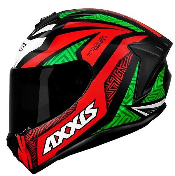CAPACETE AXXIS DRAKEN TRACER MATT BLACK/RED/GREEN 60/L