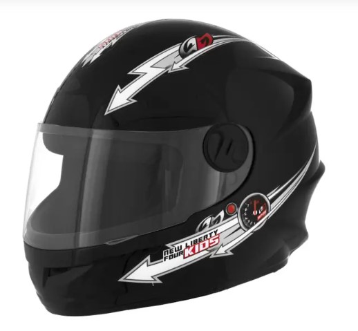 CAPACETE TORK LIBERTY FOUR KIDS PRETO 54