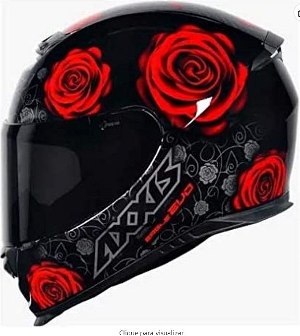 CAPACETE AXXIS EAGLE FLOWERS NEW GLOSS BLACK/RED 58/M