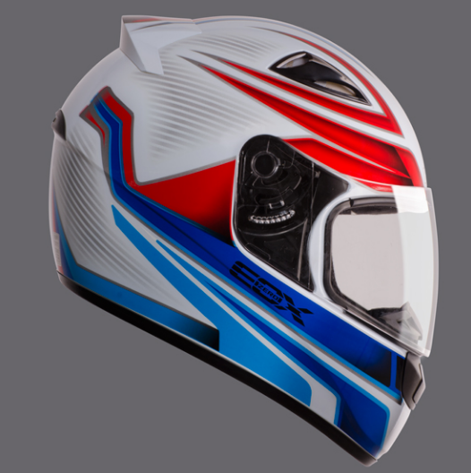 CAPACETE EBF EOX FROST BRANCO/AZUL 60