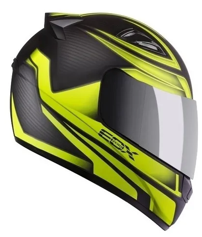 CAPACETE EBF EOX FROST PT/FOSCO/AMARELO 60