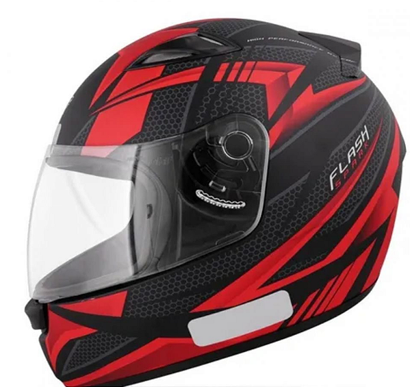 CAPACETE EBF NEW SPARK FLASH PT/FOSCO/VERMELHO 58