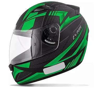 CAPACETE EBF NEW SPARK FLASH PT/FOSCO/VERDE 58