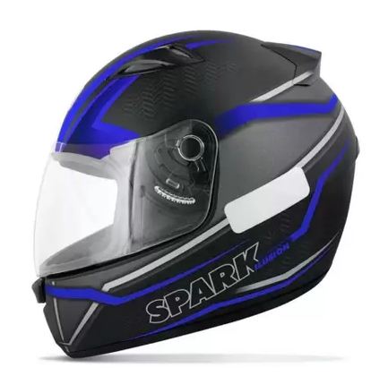 CAPACETE EBF NEW SPARK ILUSION PT/FOSCO/AZUL 60
