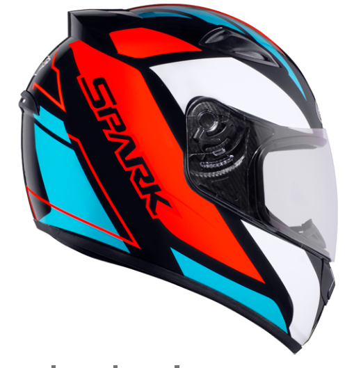 CAPACETE EBF SPARK MIXED BLUE PRETO/VERMELHO 60