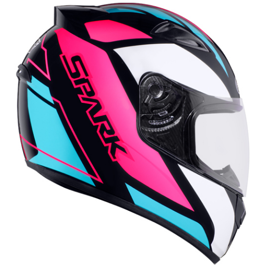CAPACETE EBF SPARK MIXED BLUE PRETO/ROSA 58