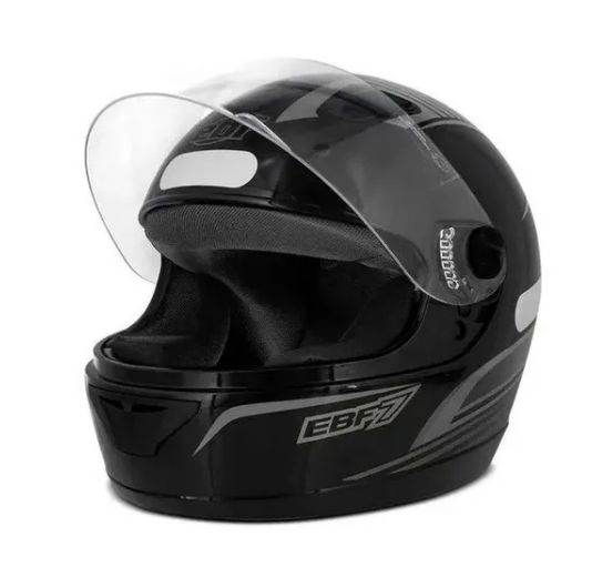CAPACETE EBF 7 POWER PT/PRATA 58