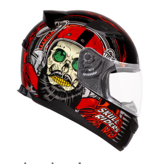 CAPACETE EBF EOX SKULL PTO/VERMELHO 60