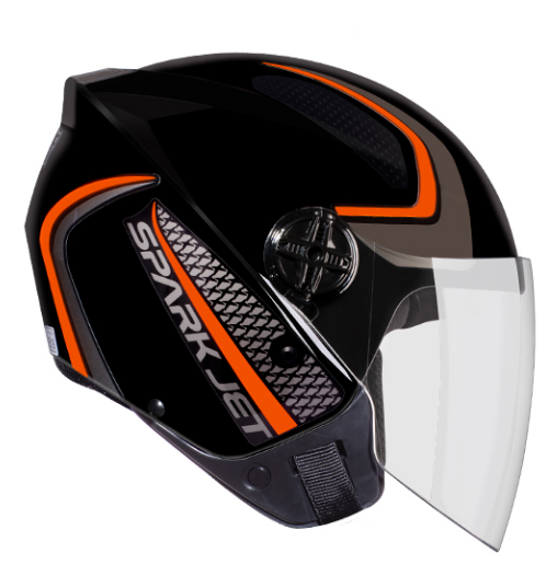 CAPACETE EBF SPARK JET SPEED PTO/LARANJA 58