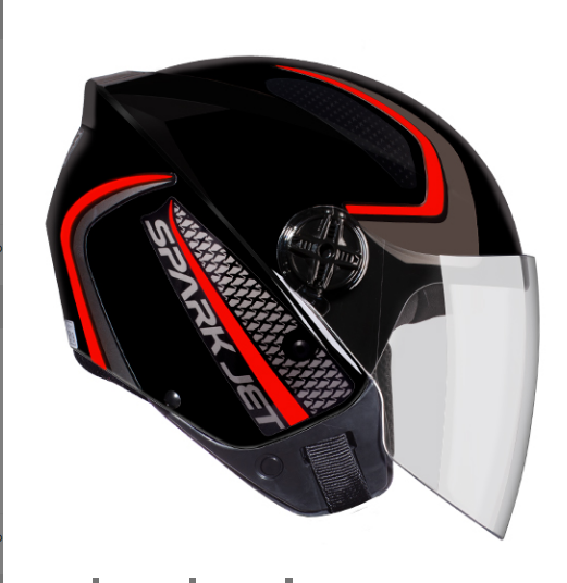 CAPACETE EBF SPARK JET SPEED PTO/VERMELHO 58