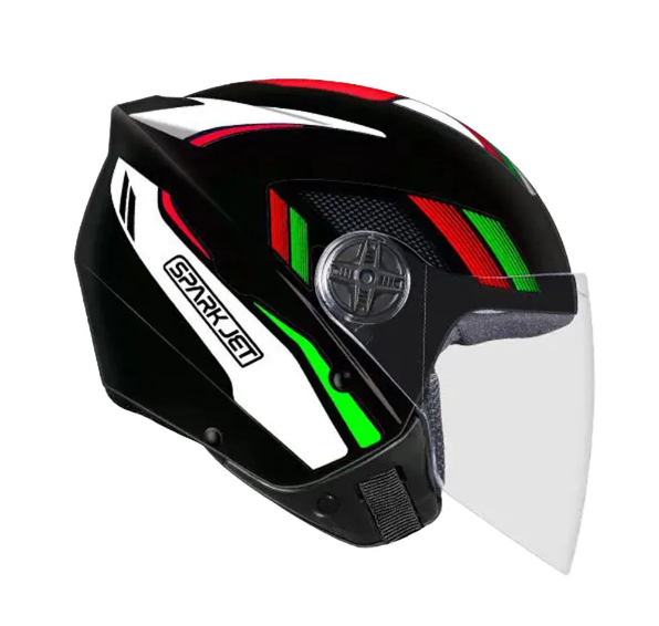 CAPACETE EBF SPARK JET STING PT/BRANCO 58