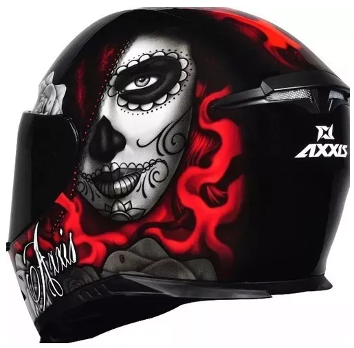 CAPACETE AXXIS EAGLE LADY CATRINA GLOSS RED 58/M