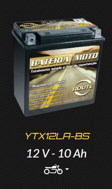 BATERIA ROUTE YTX12LA-BS VIRAGO 250/INTRUDER 250/KANSAS/GS 500