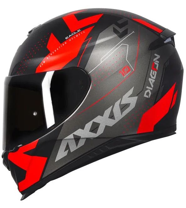 CAPACETE AXXIS EAGLE DIAGON MATT BLACK/RED 58/M