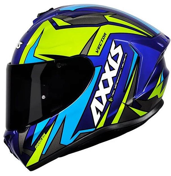CAPACETE AXXIS DRAKEN VECTOR GLOSS BLUE/YELLOW 58/M