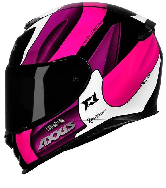 CAPACETE AXXIS EAGLE TECNO GLOSS BLACK/WHITE/PURPLE 58/M