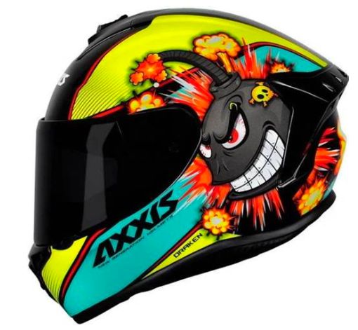 CAPACETE AXXIS DRAKEN BOMB GLOSS BLACK/YELLOW 58/M