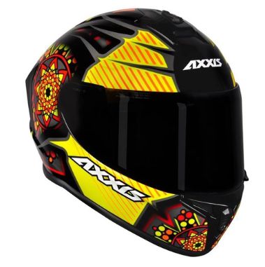 CAPACETE AXXIS DRAKEN MYSTIC GLOSS BLACK/YELLOW 60/L