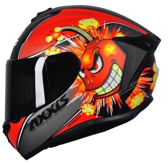 CAPACETE AXXIS DRAKEN BOMB MATT BLACK/RED 58/M