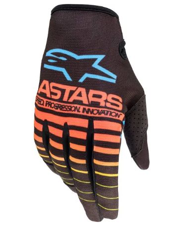 LUVA ALPINESTAR RADAR 22 PRETO AMARELO FLUO CORAL L  EAN  8059175881503