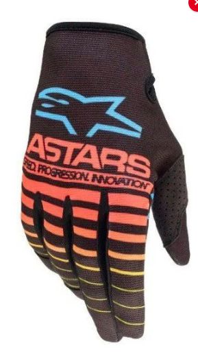 LUVA ALPINESTAR RADAR 22 PRETO AMARELO FLUO CORAL M  EAN  8059175898808