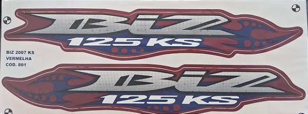 ADESIVO BIZ 125 07 KS VERMELHA