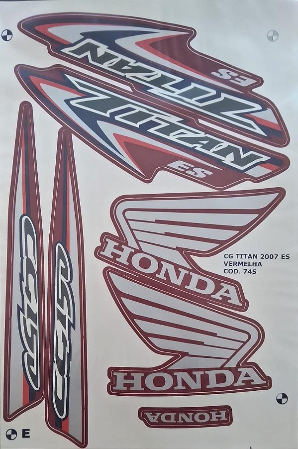 ADESIVO TITAN 150 07 ES VERMELHA