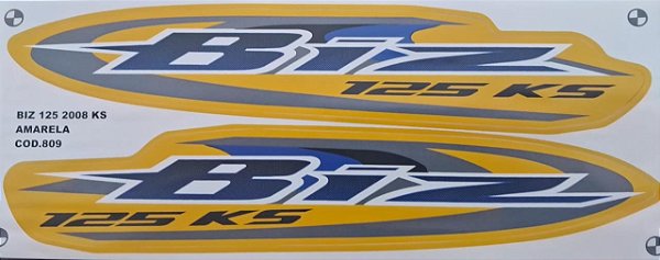 ADESIVO BIZ 125 08 KS AMARELA
