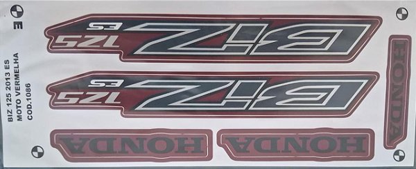 ADESIVO BIZ 125 13 ES VERMELHA